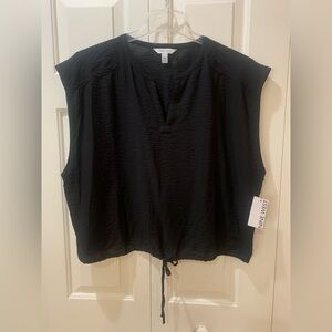 NWT Nine West tie front black top size XXL